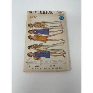 Vintage Butterick 5680 Sewing Pattern Jumper Tunic Blouse Pant Size 12.5 Bust 35